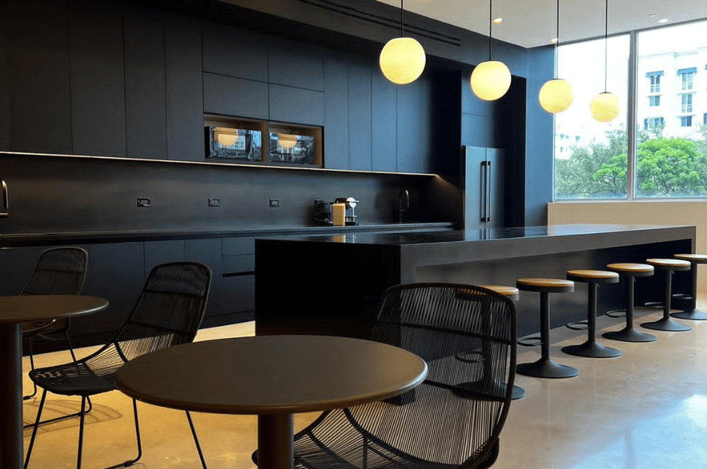 Sleek Sophistication: Solid Black Modern Kitchen